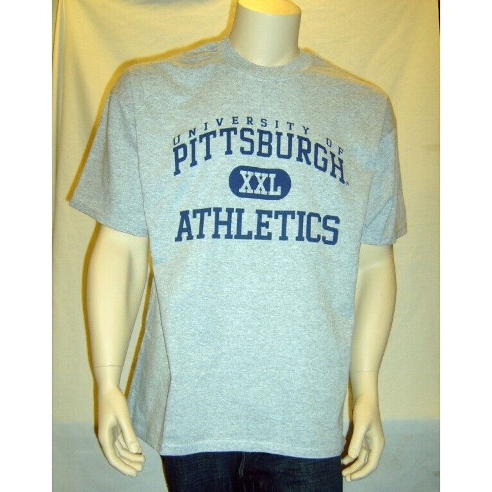 University of Pittsburgh T Shirt Uni Sex Adult Sizes Heather Gray NCAA Panthers